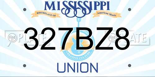 327BZ8 Mississippi License Plate
