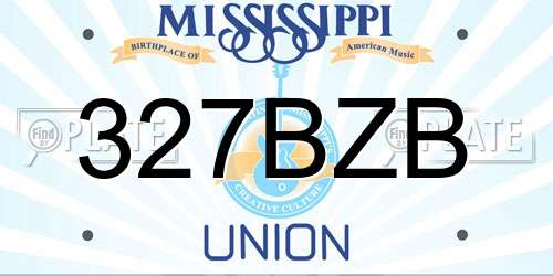327BZB Mississippi License Plate