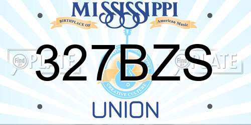 327BZS Mississippi License Plate