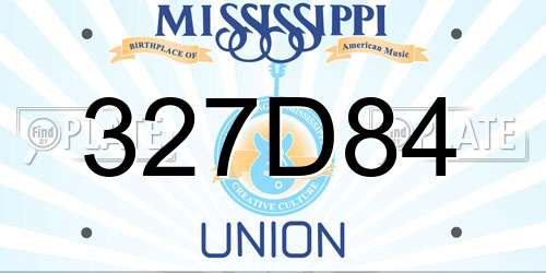 327D84 Mississippi License Plate