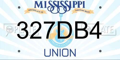 327DB4 Mississippi License Plate