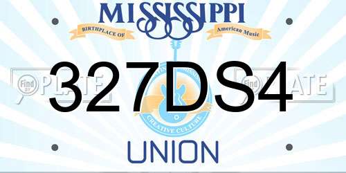 327DS4 Mississippi License Plate