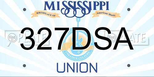 327DSA Mississippi License Plate