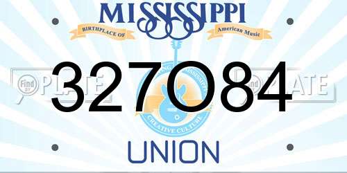 327O84 Mississippi License Plate