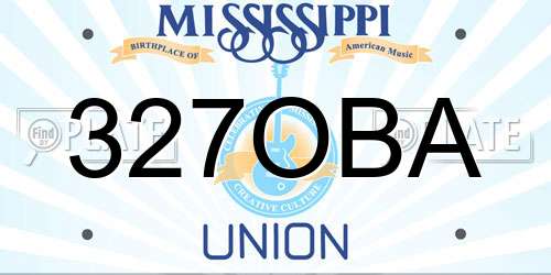 327OBA Mississippi License Plate