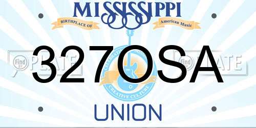 327OSA Mississippi License Plate