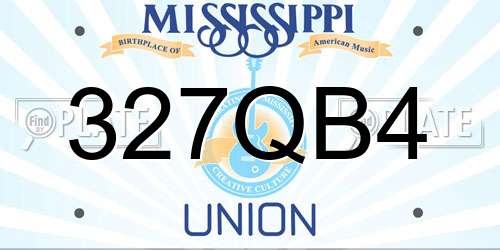 327QB4 Mississippi License Plate