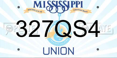 327QS4 Mississippi License Plate