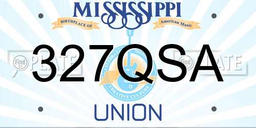 327QSA Mississippi License Plate