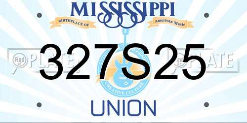 327S25 Mississippi License Plate