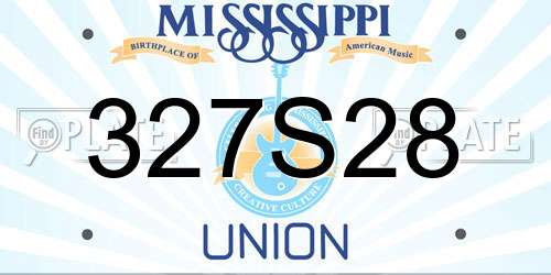 327S28 Mississippi License Plate