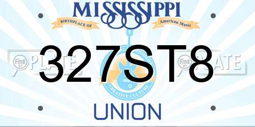 327ST8 Mississippi License Plate