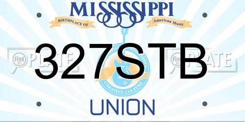 327STB Mississippi License Plate