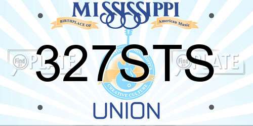 327STS Mississippi License Plate