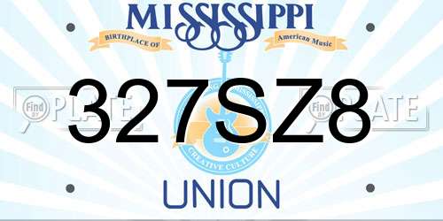 327SZ8 Mississippi License Plate