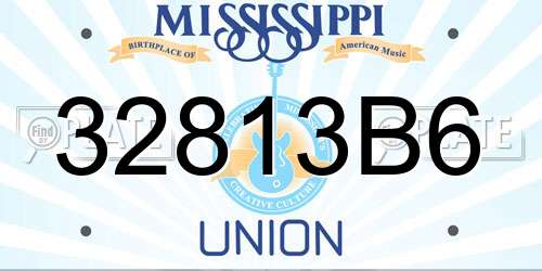 32813B6 Mississippi License Plate