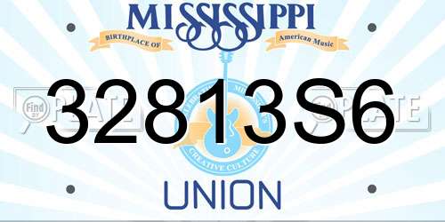 32813S6 Mississippi License Plate