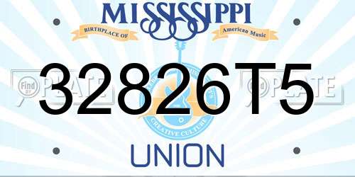 32826T5 Mississippi License Plate