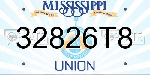 32826T8 Mississippi License Plate