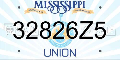 32826Z5 Mississippi License Plate
