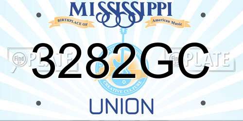 3282GC Mississippi License Plate