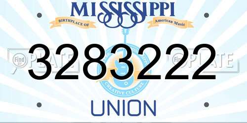 3283222 Mississippi License Plate