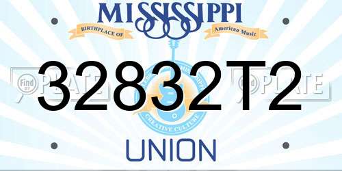 32832T2 Mississippi License Plate