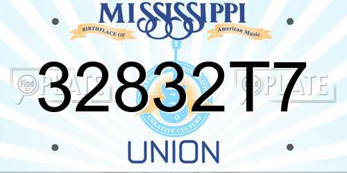 32832T7 Mississippi License Plate