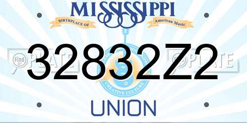 32832Z2 Mississippi License Plate