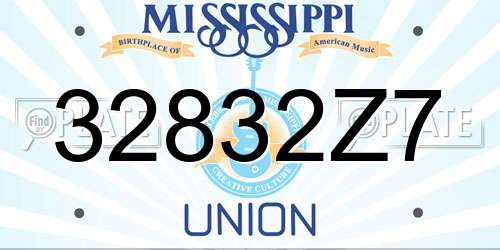 32832Z7 Mississippi License Plate