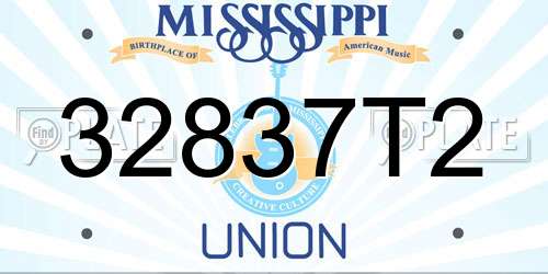 32837T2 Mississippi License Plate