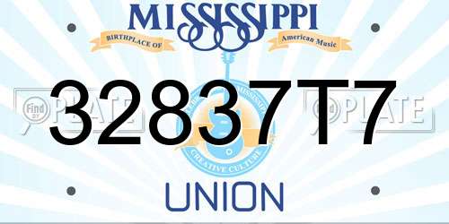 32837T7 Mississippi License Plate