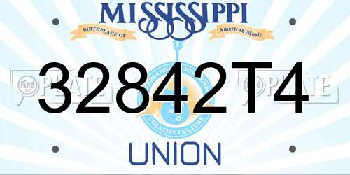 32842T4 Mississippi License Plate