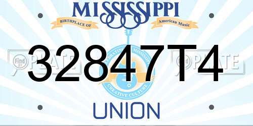 32847T4 Mississippi License Plate