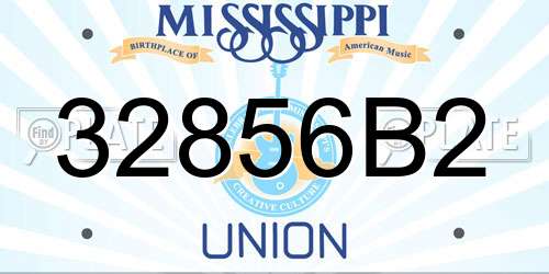 32856B2 Mississippi License Plate