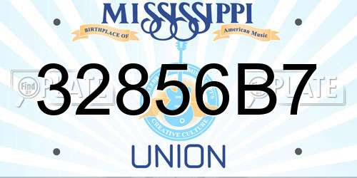 32856B7 Mississippi License Plate