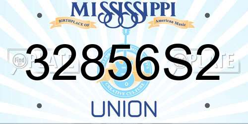 32856S2 Mississippi License Plate