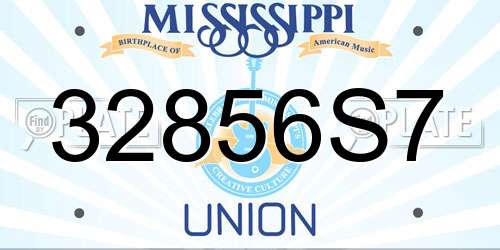 32856S7 Mississippi License Plate