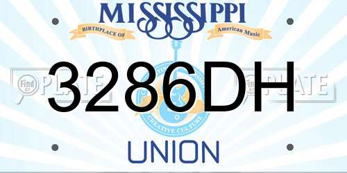 3286DH Mississippi License Plate