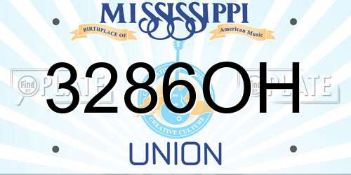 3286OH Mississippi License Plate
