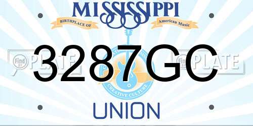 3287GC Mississippi License Plate
