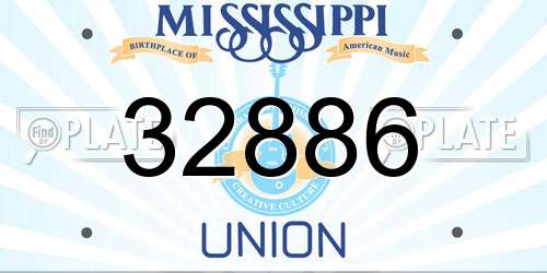32886 Mississippi License Plate