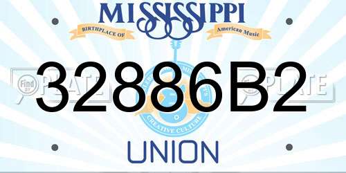 32886B2 Mississippi License Plate