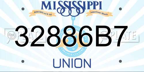 32886B7 Mississippi License Plate