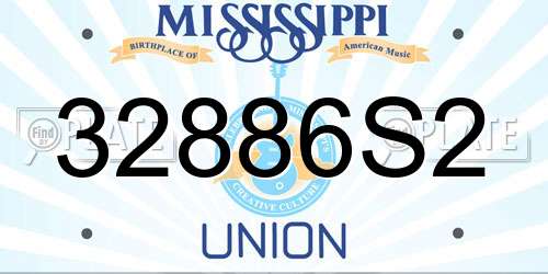 32886S2 Mississippi License Plate