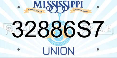 32886S7 Mississippi License Plate