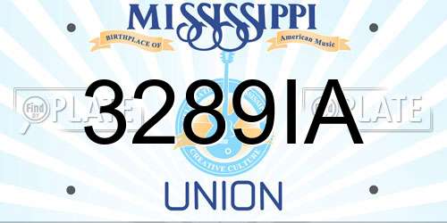 3289IA Mississippi License Plate