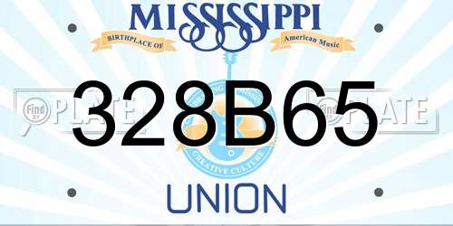 328B65 Mississippi License Plate