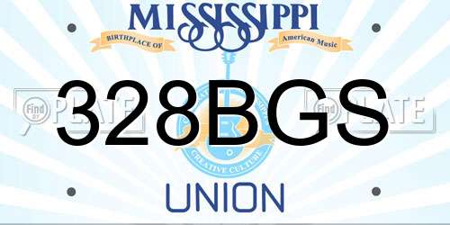 328BGS Mississippi License Plate