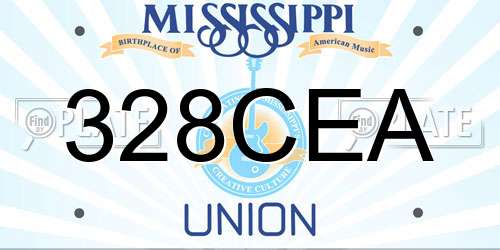 328CEA Mississippi License Plate